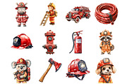 Animals Firefighter Clipart, an Illustration by Design Market (Thumbnail 2 of 5)