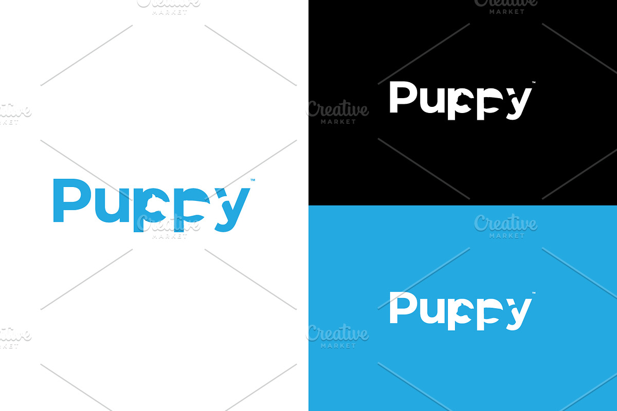 Puppy Cat Negative Logotype, a Branding & Logo Template by elchinarts (Photo 1 of 4)