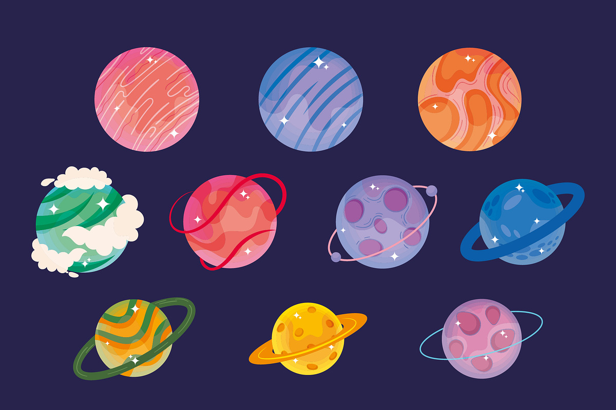 Space Planets Illustration Set