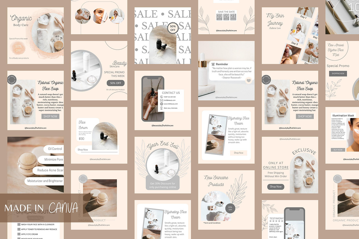 Skincare Instagram Post Canva, a Social Media Template by Reza Space (Photo 3 of 4)