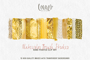 Rich Gold brush strokes clipart