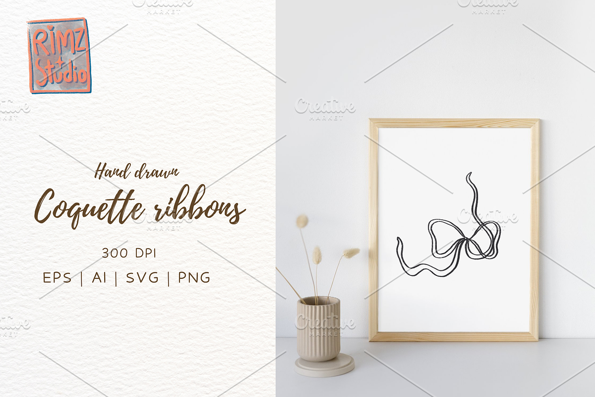 Coquette Ribbons Hand Drawn, an Illustration by RimzStudio (Photo 4 of 11)