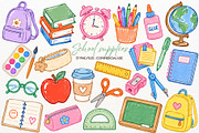 School Supplies Clipart Teacher PNG, an Education Illustration by SugarCloudStudioArt (Thumbnail 1 of 5)