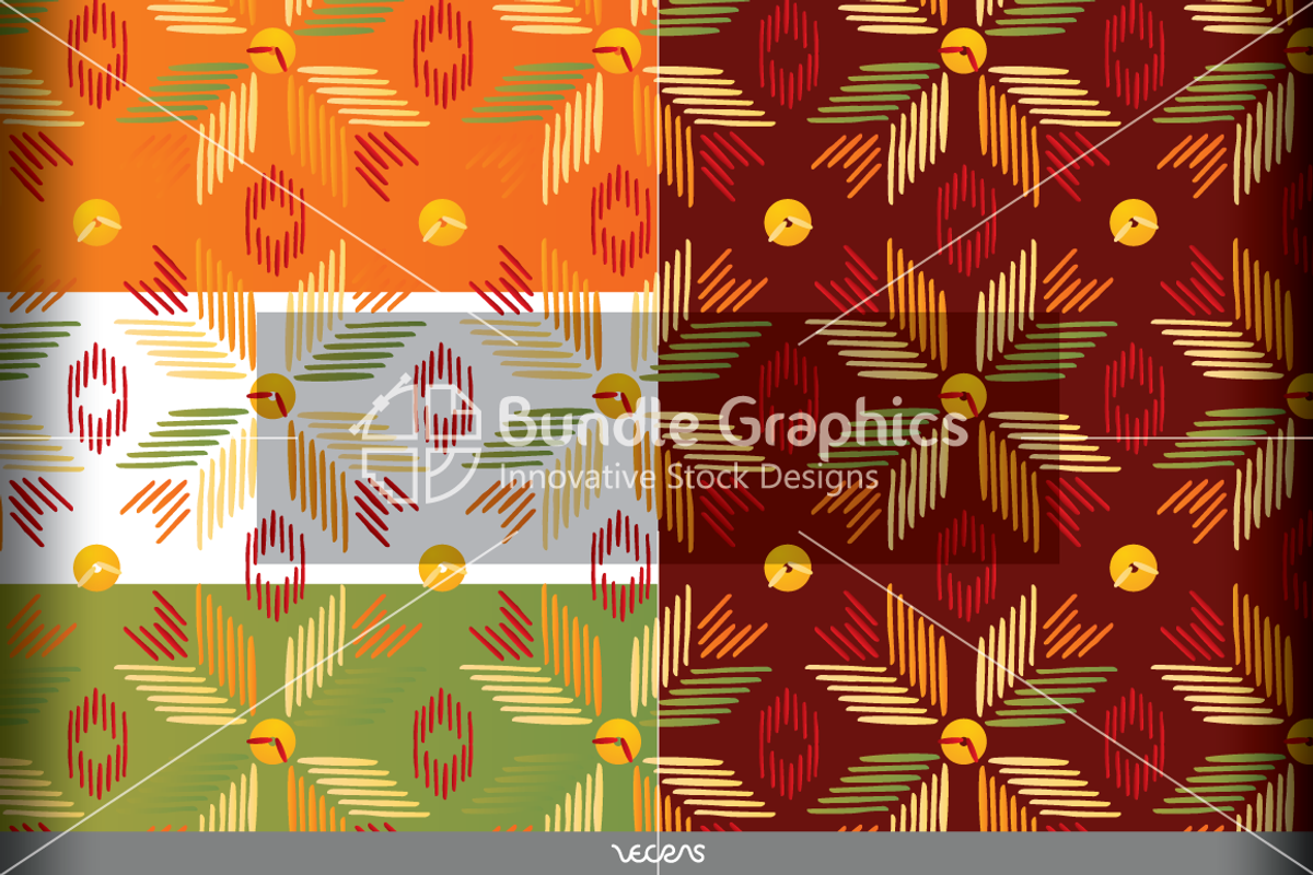 Phulkari - Embroidery Patterns, a Pattern Graphic by VecRas