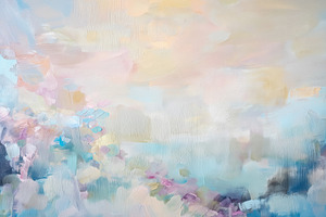 Abstract pastel oil painting showcasing soft brushstrokes and an, a Decorative Illustration by Studio ANNA