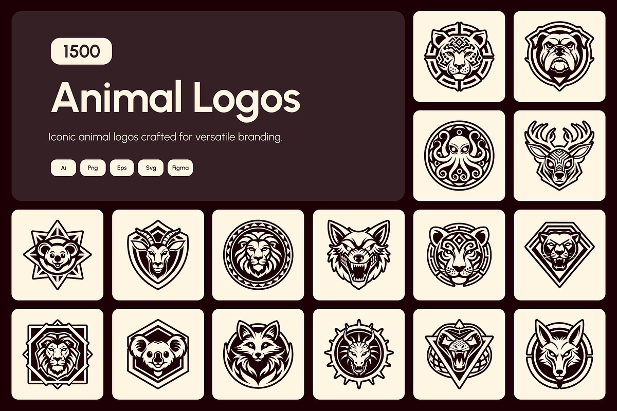 1500 Animal Logos, a Solid Icon by Creative Stall (Photo 1 of 37)