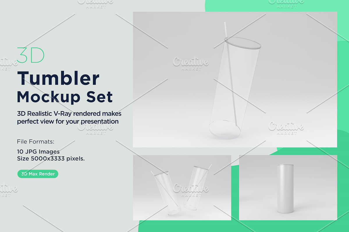 10 Tumbler Drinking Jar Mockup Set, a Cups & Container Mockup by shahsoft (Photo 1 of 2)