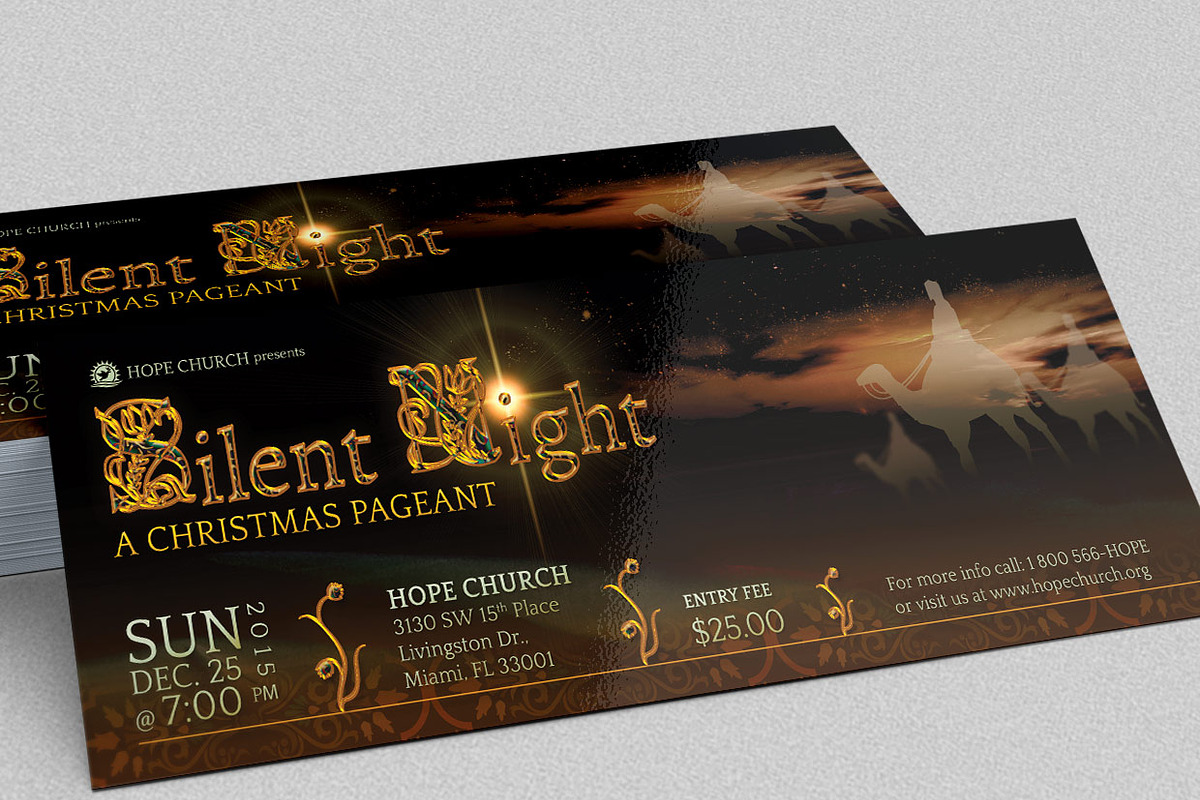 Silent Night Christmas Flyer, a Flyer Template by Godserv Designs (Photo 1 of 5)