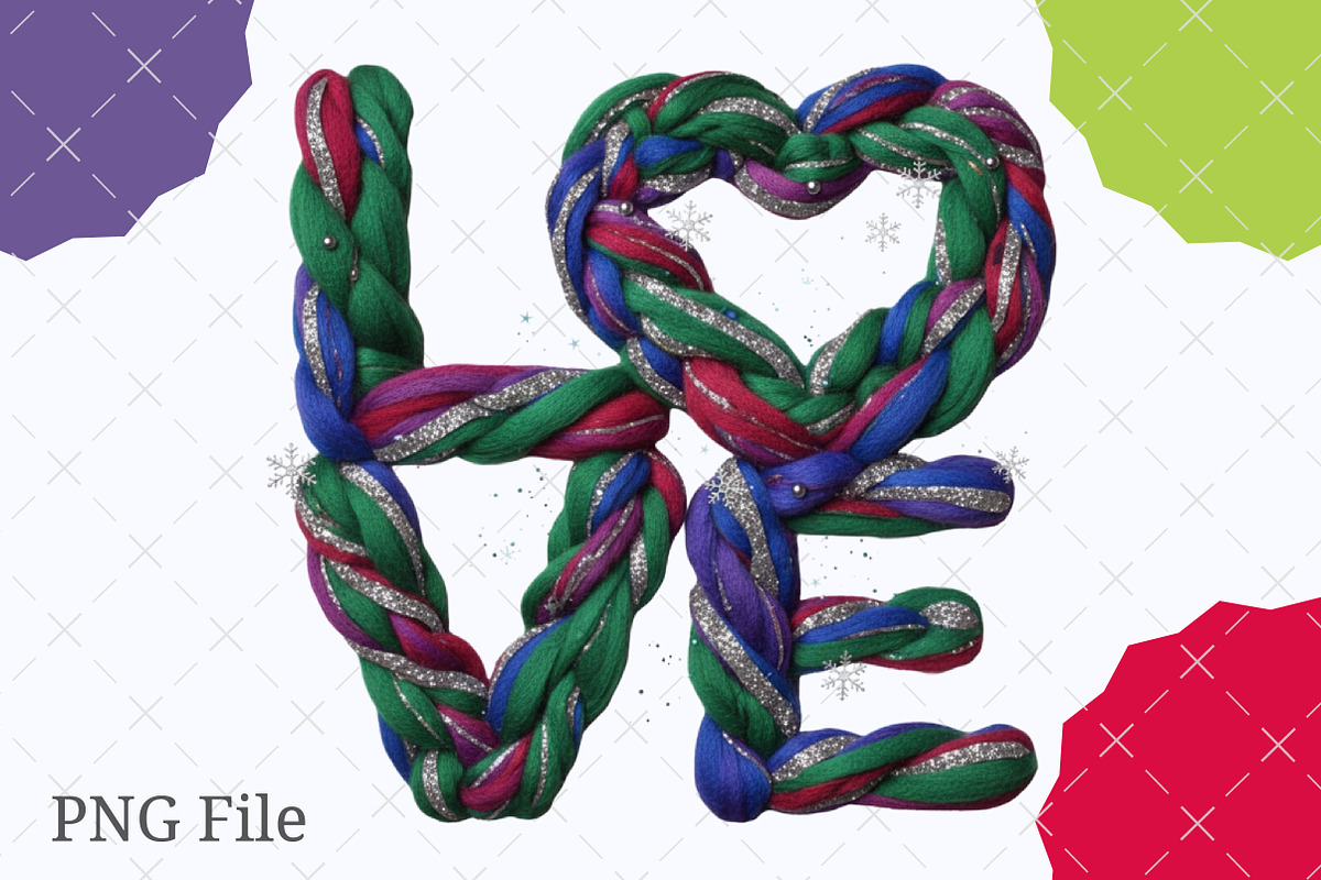 Glitter Crochet Yarn Valentine Png, an Illustration by designcity5 (Photo 6 of 8)