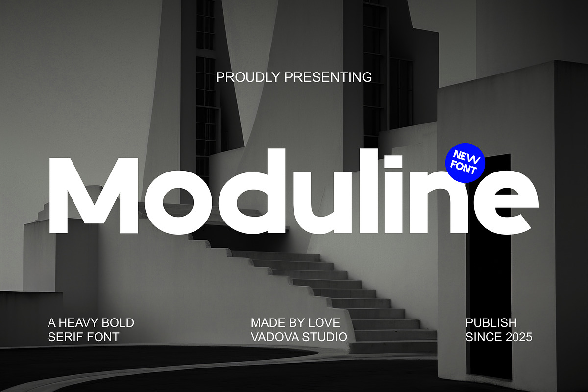 Moduline Heavy Bold Sans Serif Font, a Sans Serif Font by Vadovastd (Photo 1 of 8)