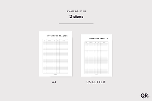 Inventory Tracker - Planner Insert