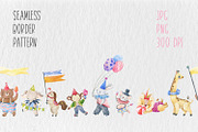 Watercolor Circus Animals Clipart, an Animal Illustration by the_myro (Thumbnail 10 of 16)