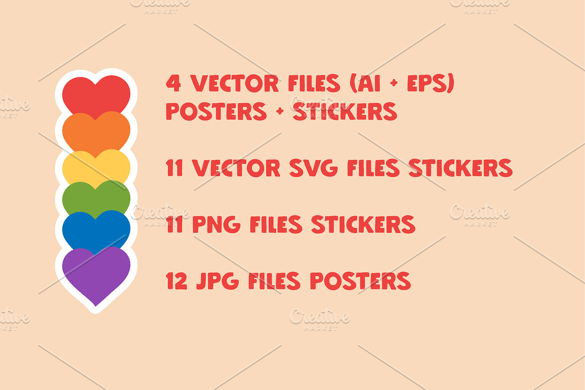 Pride collection: posters + stickers, an Illustration by Kate Liusto (Photo 8 of 8)