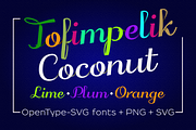 Tofimpelik-Candy & Fruits, a Script Font by glukfonts (Thumbnail 1 of 7)
