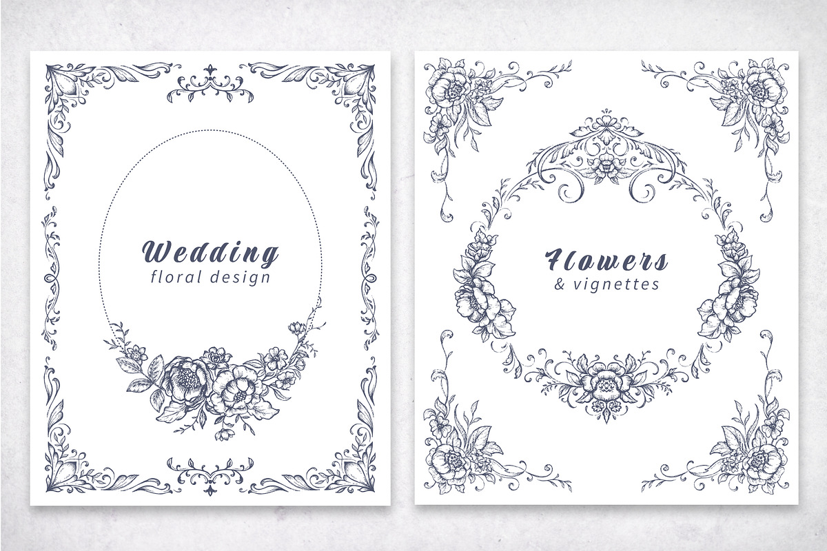 Vintage Vector Frames & Borders, a Decorative Illustration by Molly art (Photo 6 of 9)