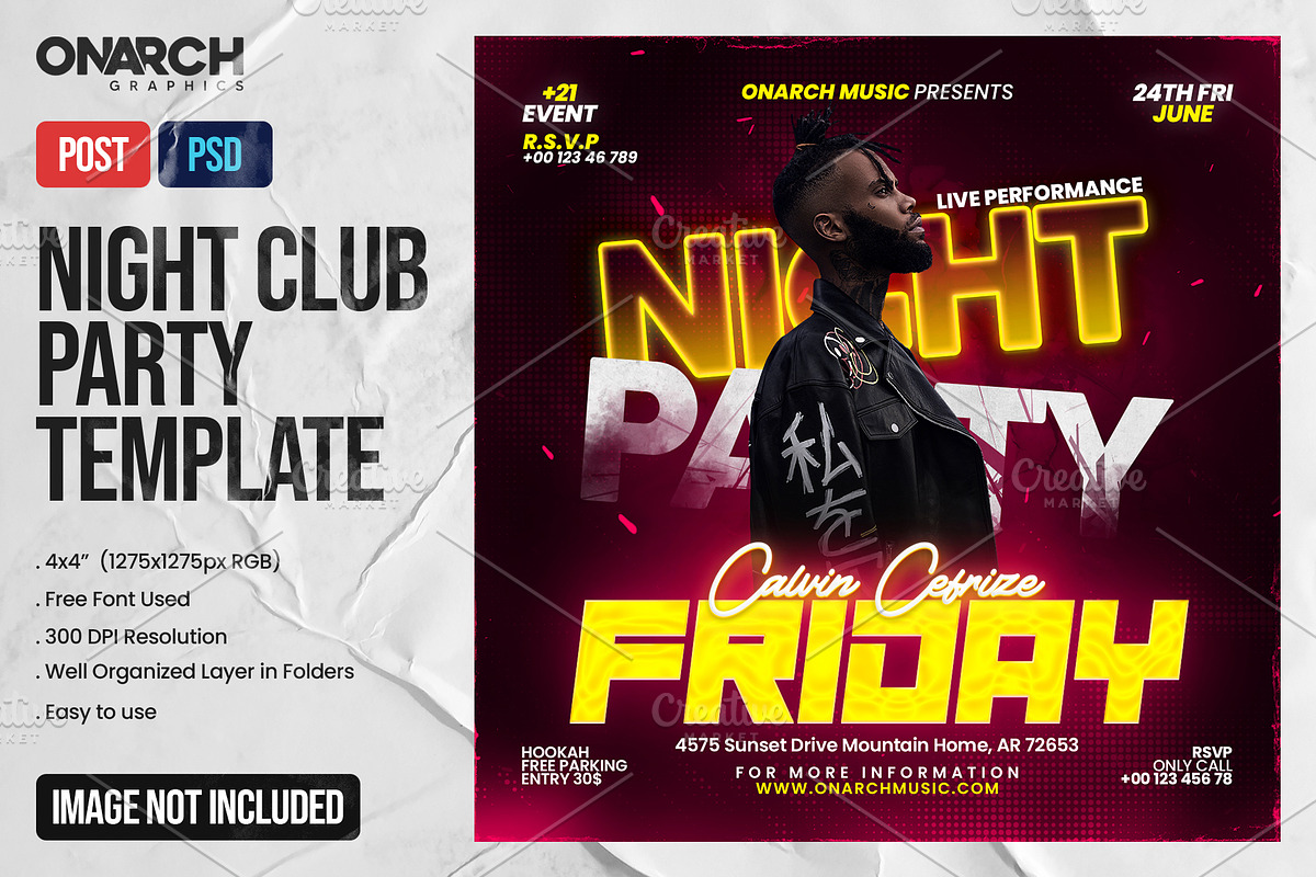 Night Club Party Template, a Poster Template by Onarch Graphic (Photo 3 of 3)