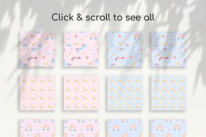 Baby Girl Dreams Seamless Patterns