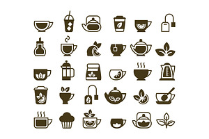 Tea Icons. Hot And Cold Drinks