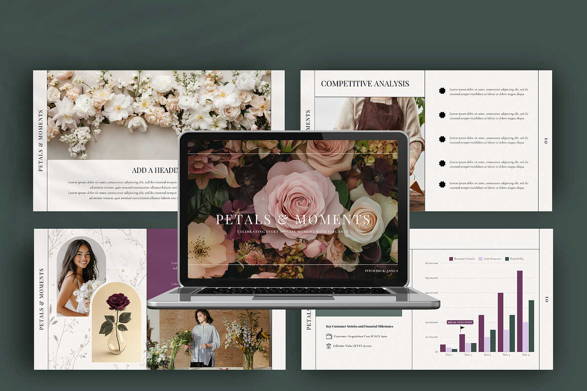 Canva Florist Pitch Deck Template, a Presentation Template by Bonita Digital Design (Photo 5 of 6)