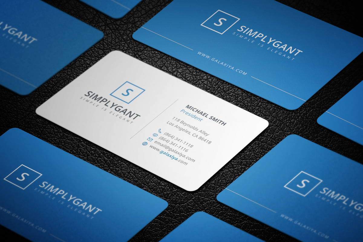 Simple Minimal Business Cards, a Business Card Template by Galaxiya (Photo 7 of 16)