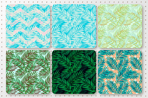 Palm Leaves 12 Vector Patterns