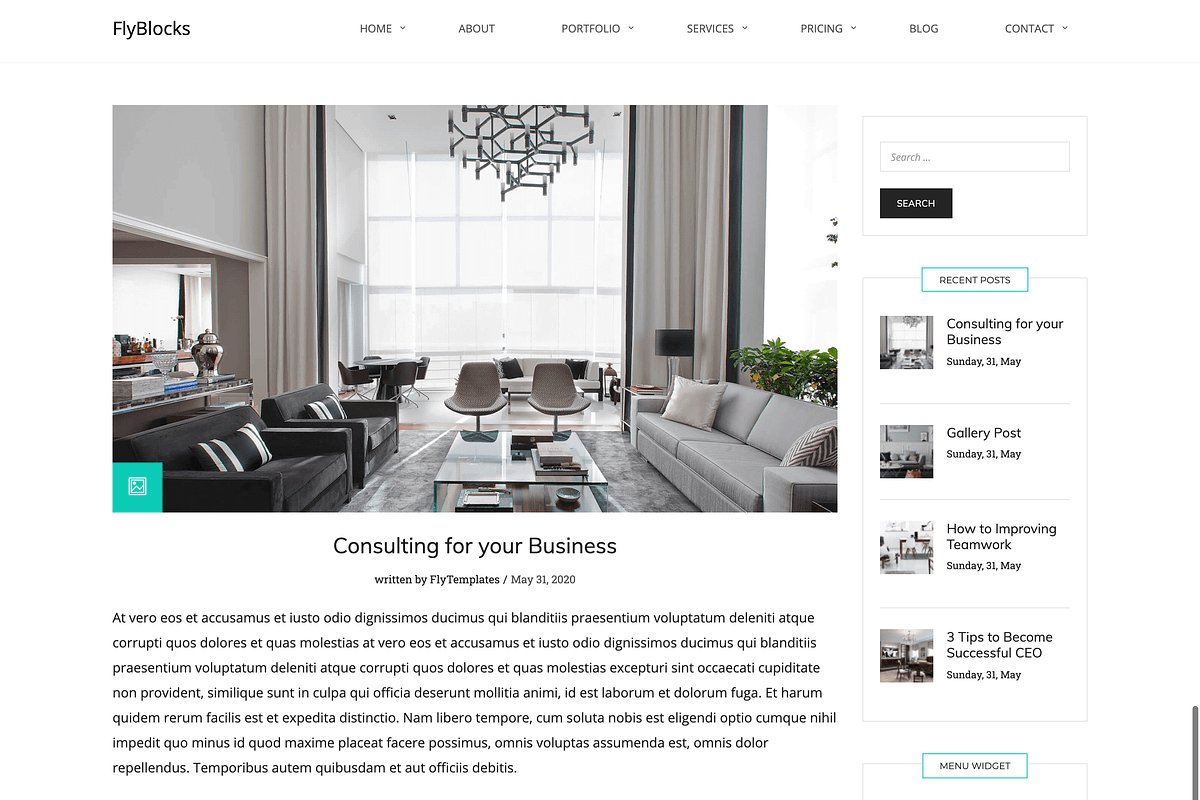 FlyBlocks - Interior Design WP Theme, a WordPress Template by FlyTemplates.com (Photo 9 of 9)