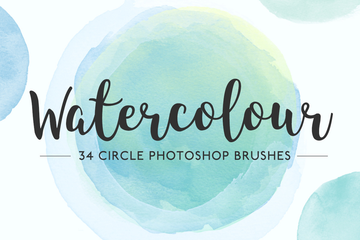Watercolor Circle Photoshop Brushes, a Brush Add-On by Little Bean (Photo 1 of 7)