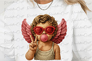 Crochet Valentine Cupid Blowing png, an Illustration by OK Design (Thumbnail 2 of 4)