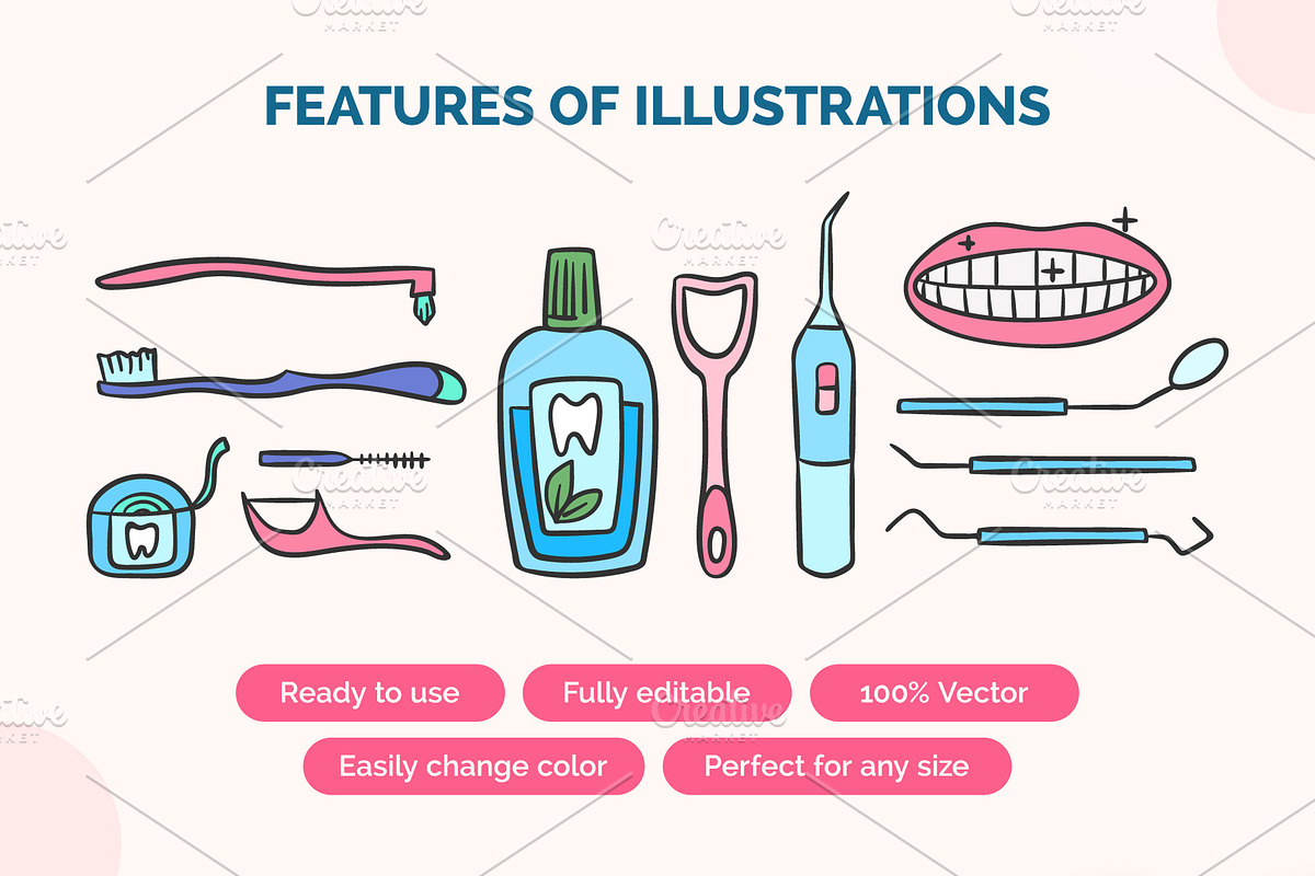 Oral Hygiene Care Tools Set, an Object Graphic by 35lab (Photo 3 of 6)