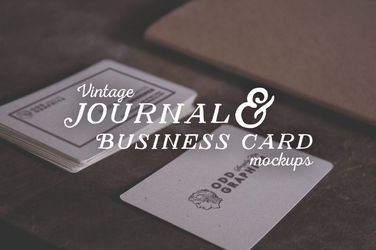 Journal & Business Card Mockups, a Print Template by Angelo Barrientos (Photo 1 of 5)
