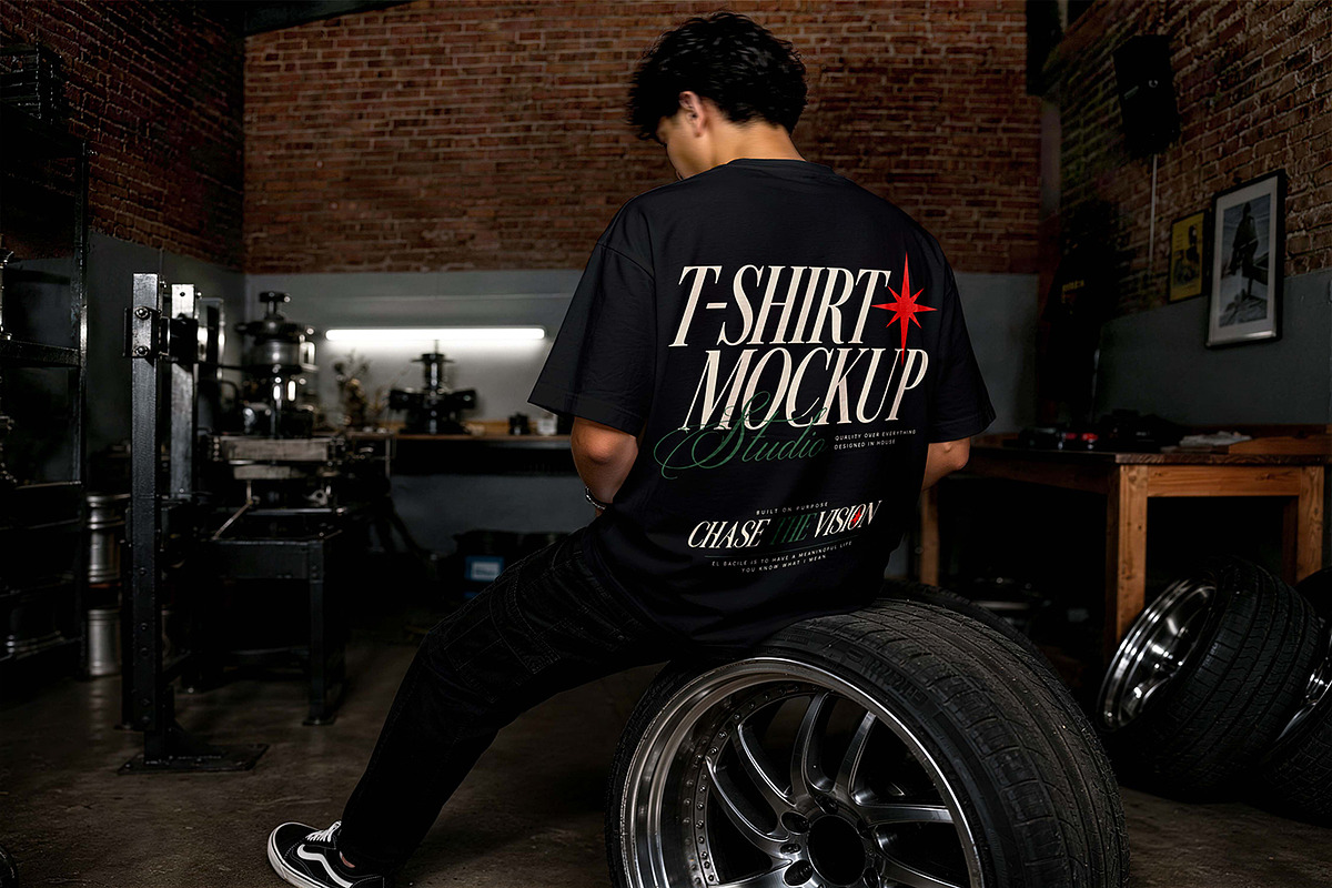 Streetwear T-Shirt Mockup, a Shirt Mockup by Pitchlook.Studio (Photo 3 of 3)