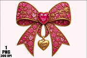 Rhinestone Valentines Bow Png, an Illustration by Daily.Designs (Thumbnail 1 of 5)