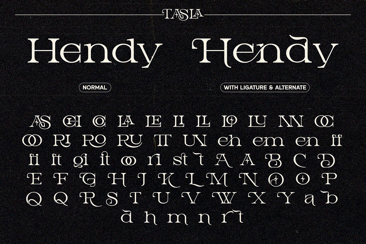 Tasla Decorative Font, a Serif Font by Eotype Studio (Photo 9 of 9)