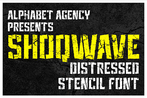 SHOQWAVE DISTRESSED STENCIL FONT