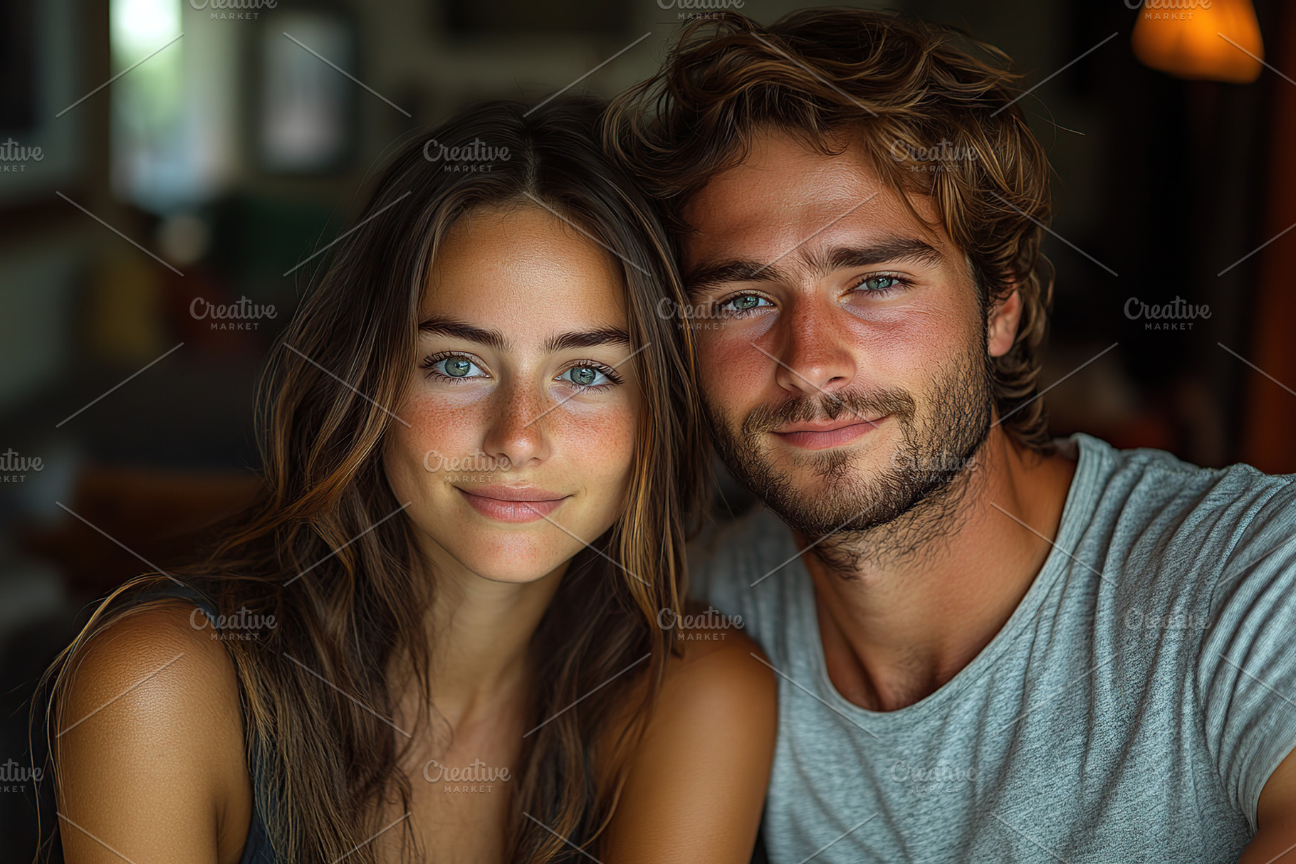 Portrait of beautiful young couple at home, a Person Photo by AlyaAnd