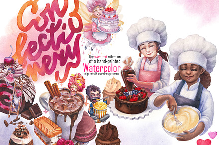 Confectionery watercolor collection