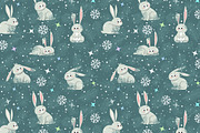 Winter seamless pattern, an Animal Illustration by JulianArt (Thumbnail 2 of 7)