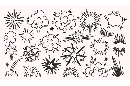 Doodle comic boom effect. Cartoon