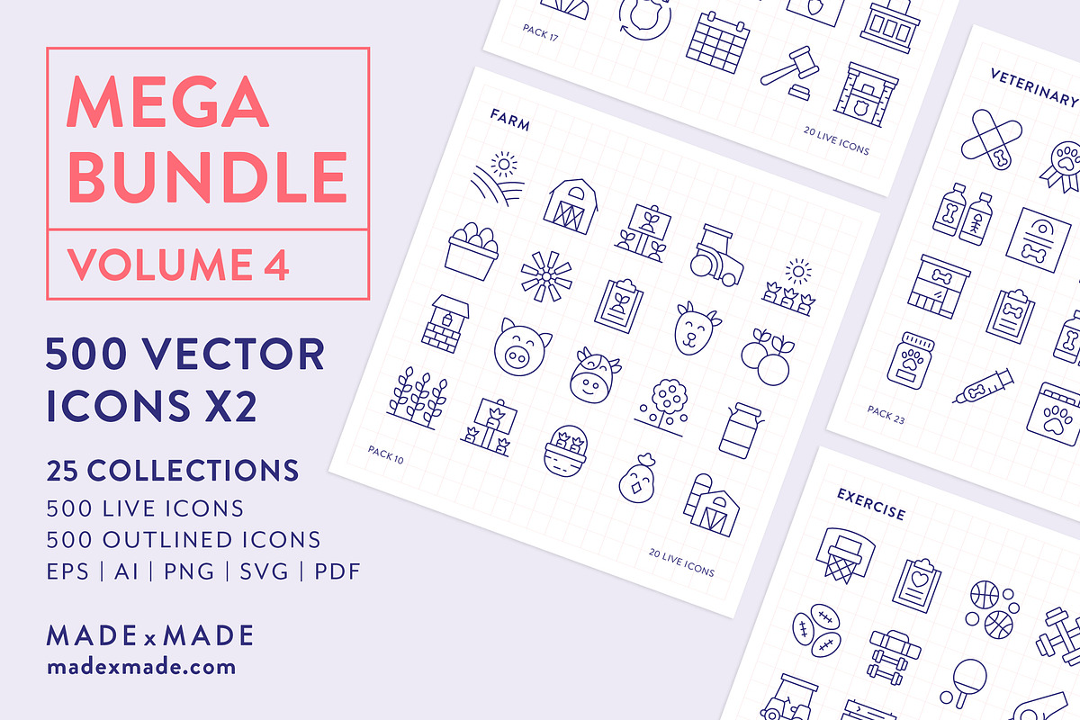 Mega Bundle Vol 4 Line Icons, an Outline Icon by Made by Made (Photo 1 of 10)