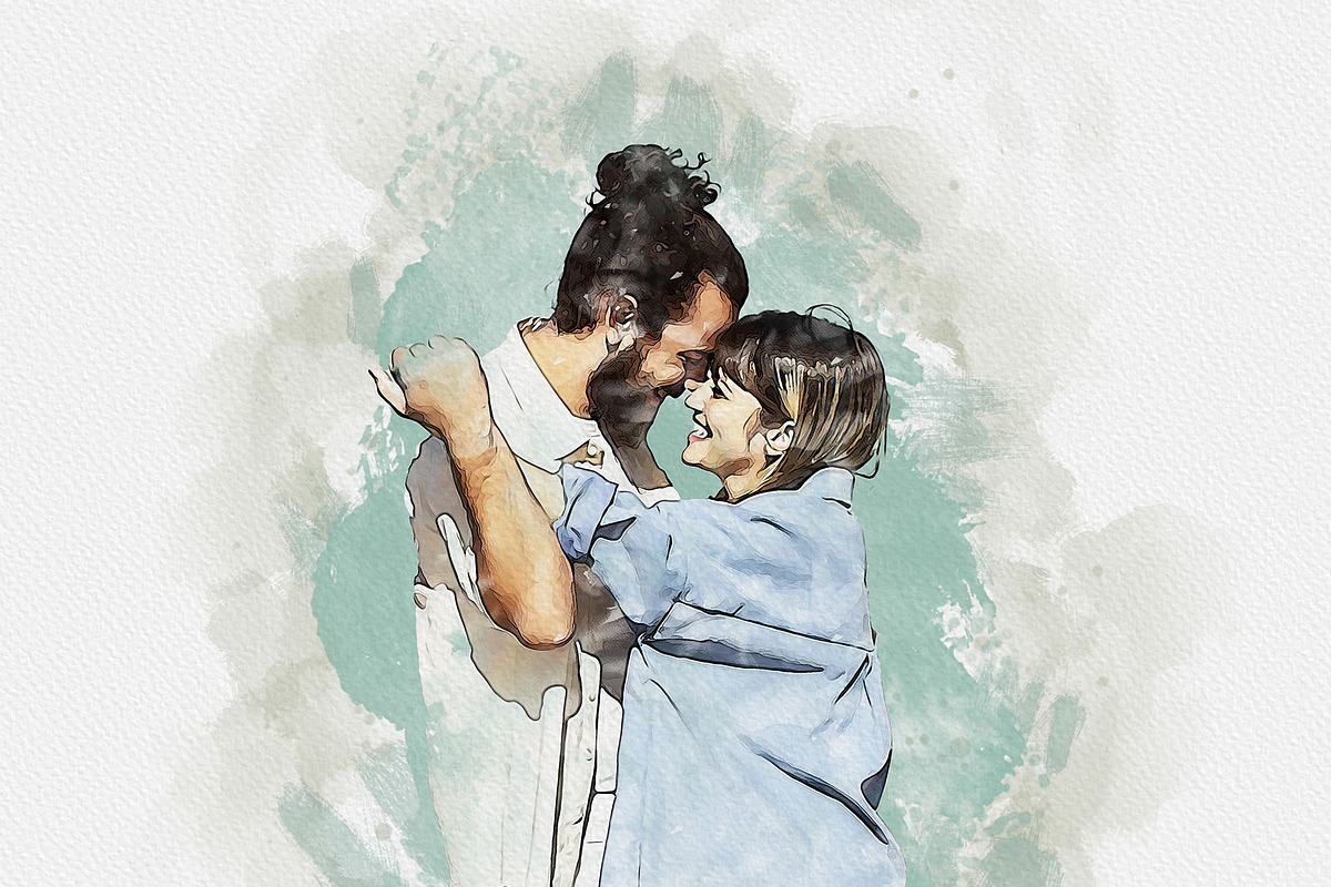 Watercolors Couple's Dreamy Painting, an Action Add-On by MRI STUDIO (Photo 24 of 26)