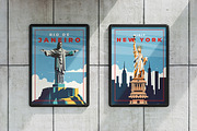 Retro Travel Poster Set, a Wallpaper Graphic by Creative Graphics (Thumbnail 2 of 3)