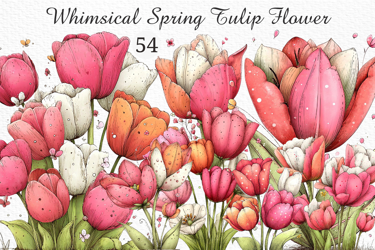 Whimsical Spring Tulip Flower Png, an Illustration by Craft Nest (Photo 1 of 11)