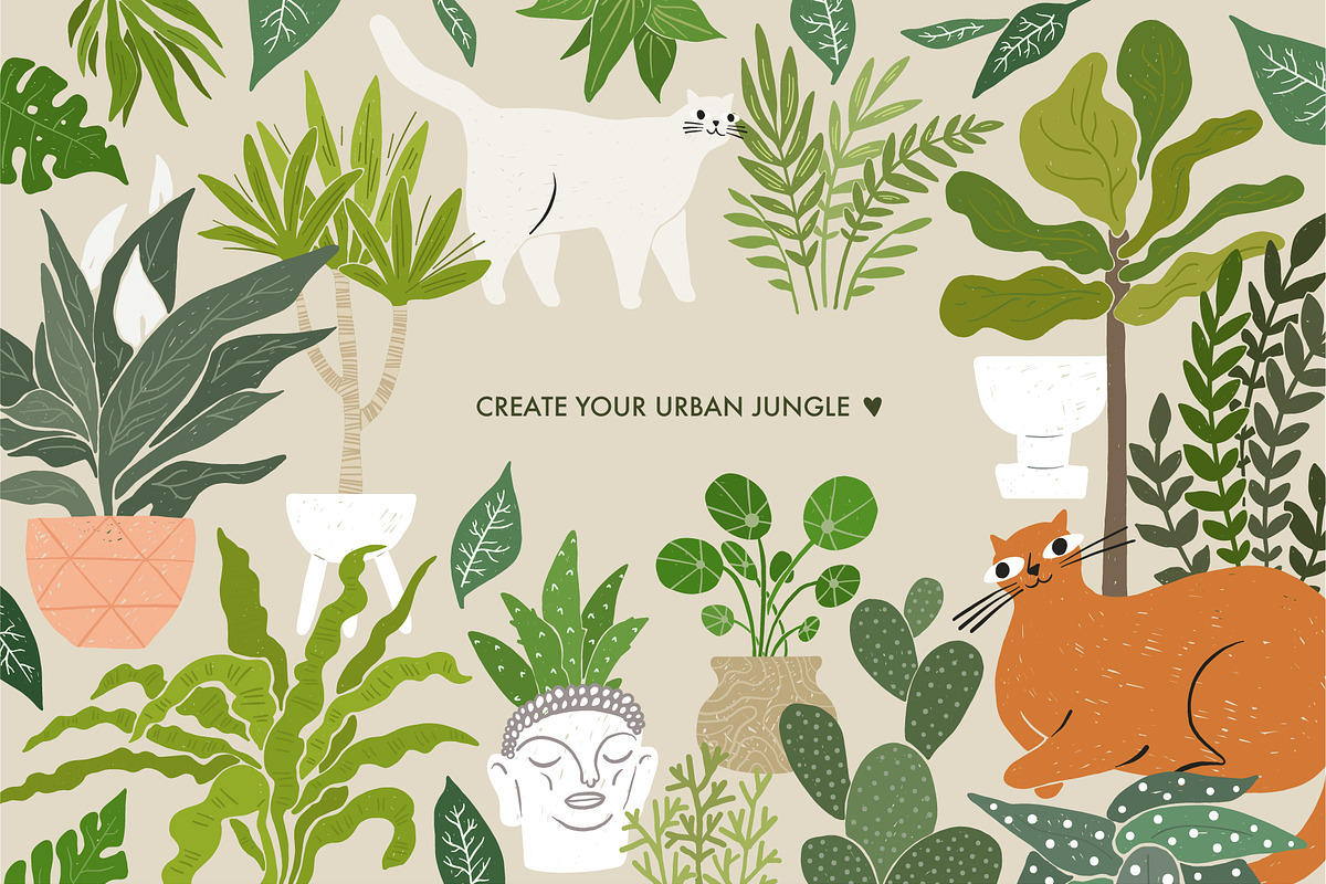 Plants in pots. Vector constructor., an Animal Illustration by anna khramtsova (Photo 11 of 12)