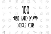 100 Music Hand Drawn Doodle Icons, an Outline Icon by Creative Stall (Thumbnail 1 of 3)
