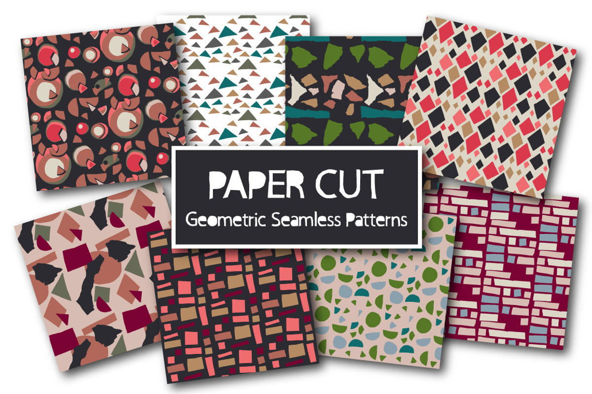 Paper Cut Geometric Seamless Pattern, a Pattern Graphic by Marmalade Moon (Photo 1 of 6)