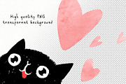 Valentine cats illustrations, a Decorative Illustration by KatPush (Thumbnail 2 of 6)