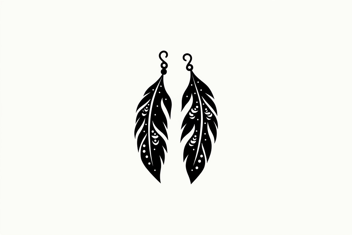 Leaf Earring Silhouette Bundle, an Object Graphic by balal (Photo 4 of 15)