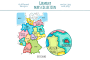 Germany Maps Collection, an Education Illustration by Illustrationsforteachers (Thumbnail 2 of 5)