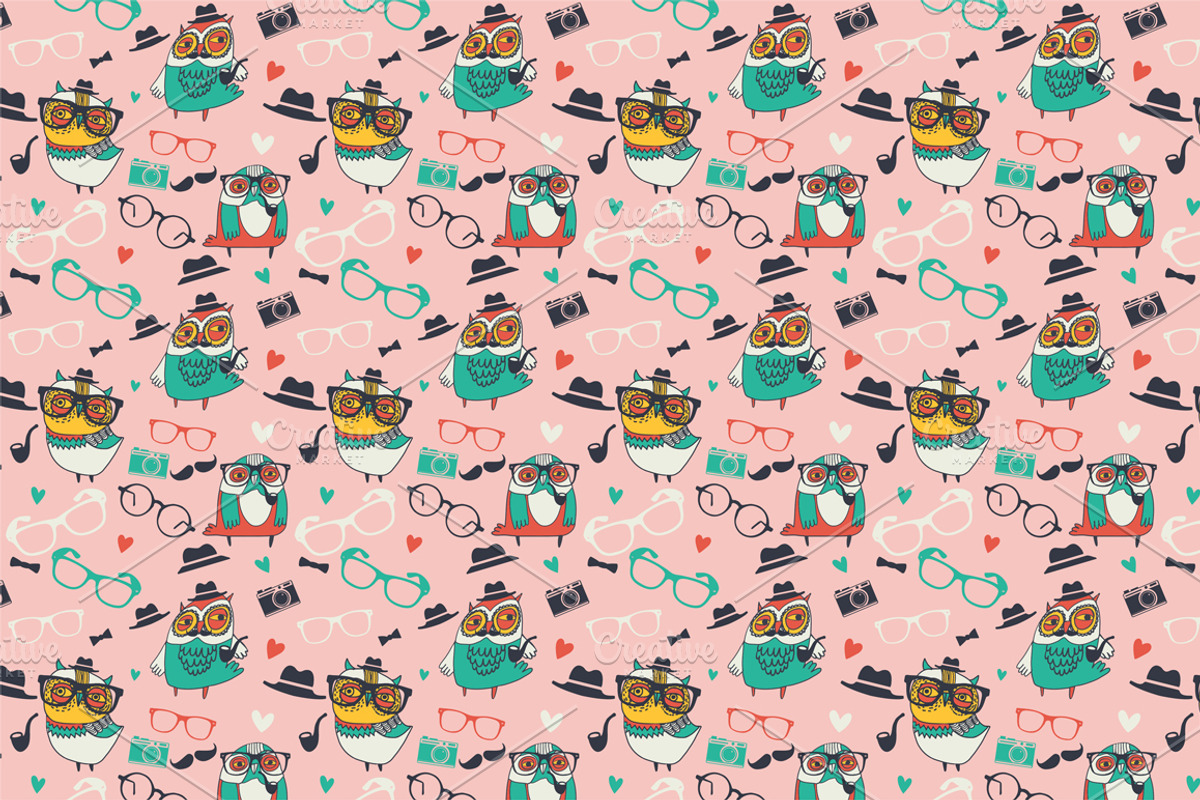 Hipster owls, an Illustration by totokumi (Photo 2 of 3)
