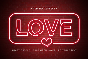 Love Neon Text Effect